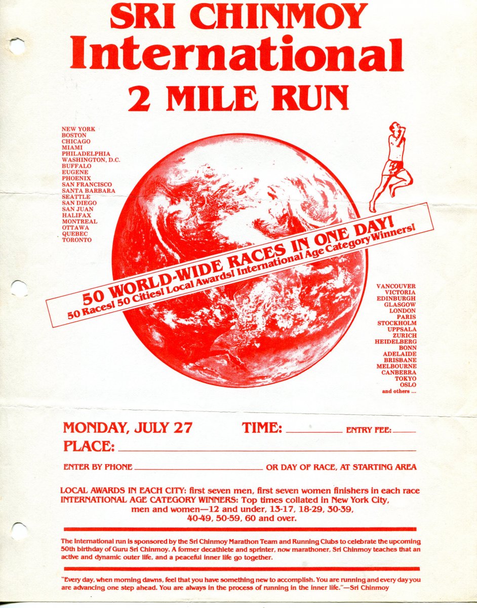 The Sri Chinmoy International Two-Mile Run: 50 worldwide races in one day!